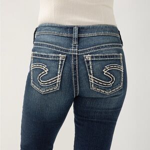 Silver Jeans Women's Suki Slim Medium Blue Straight Leg Jeans 28x31